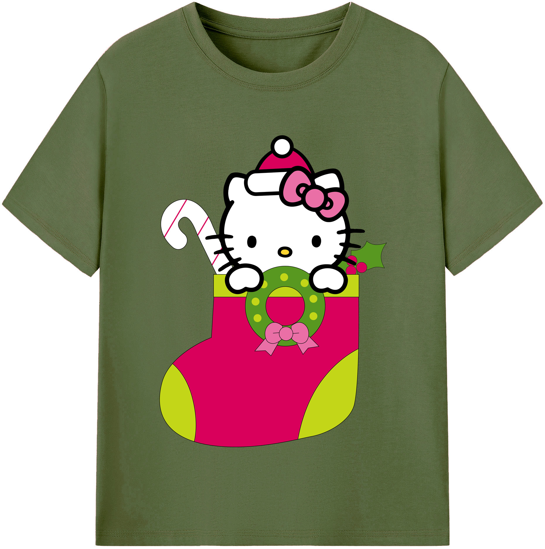 （画像用） Hello Kitty ハローキティ 綿100％半袖Tシャツ（フロントプリント）